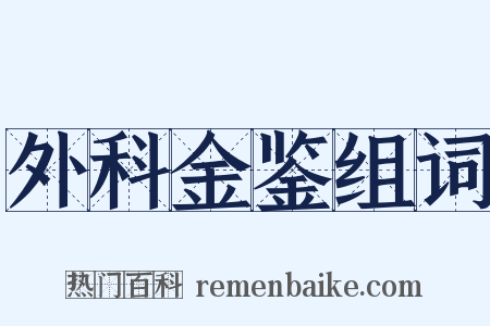 外科金鉴组词是什么意思的图片